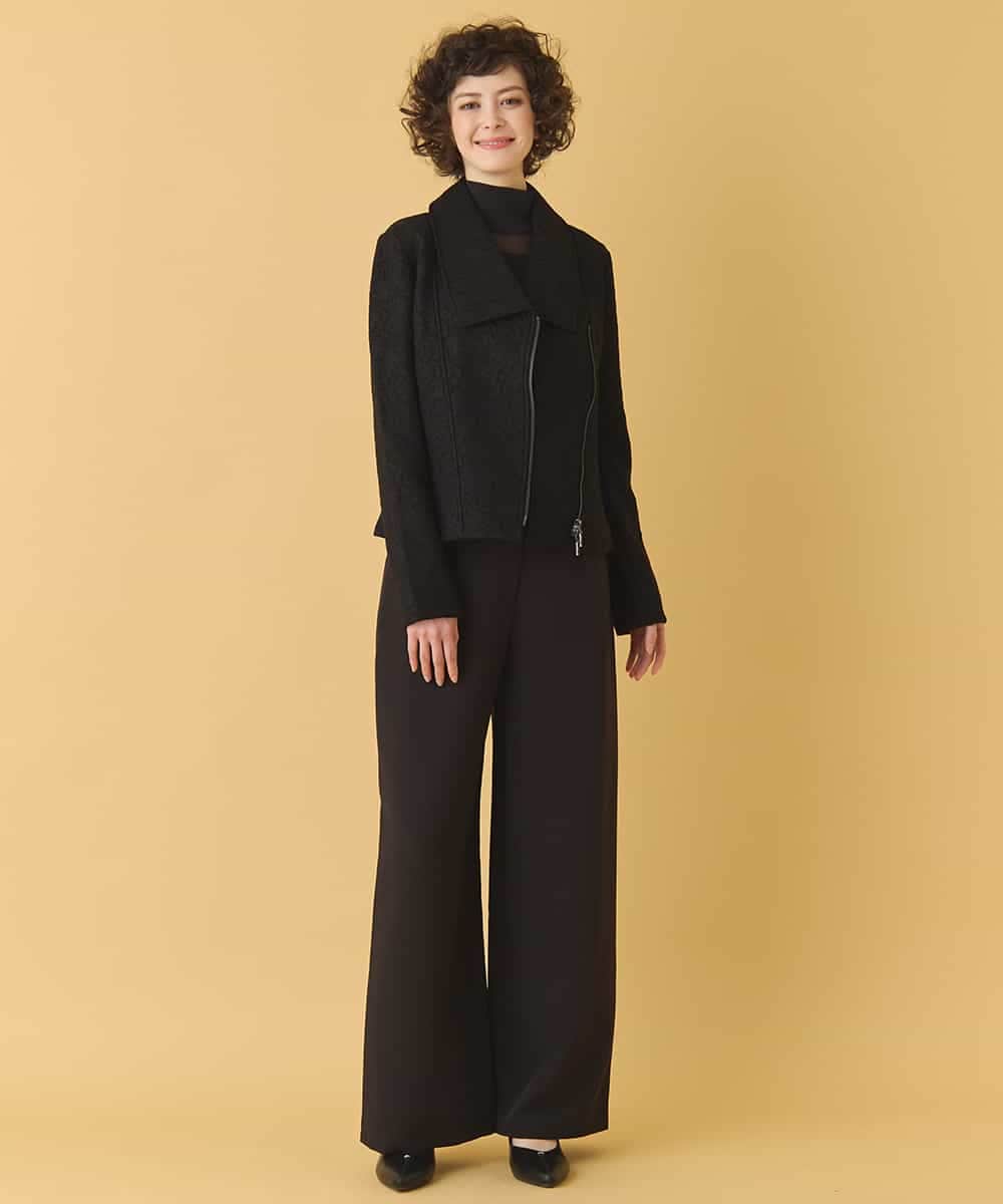 RBTAX10430 HIROKO BIS(ヒロコ ビス) 【洗える】レースボンディングライダース風ジャケット ベージュ