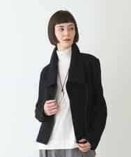 RBTAX10430 HIROKO BIS(ヒロコ ビス) 【洗える】レースボンディングライダース風ジャケット ブラック