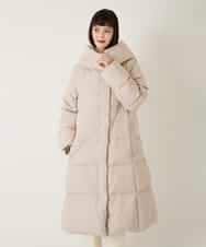 RBUAD56630 HIROKO BIS(ヒロコ ビス) ロング丈フーディーダウンコート ベージュ