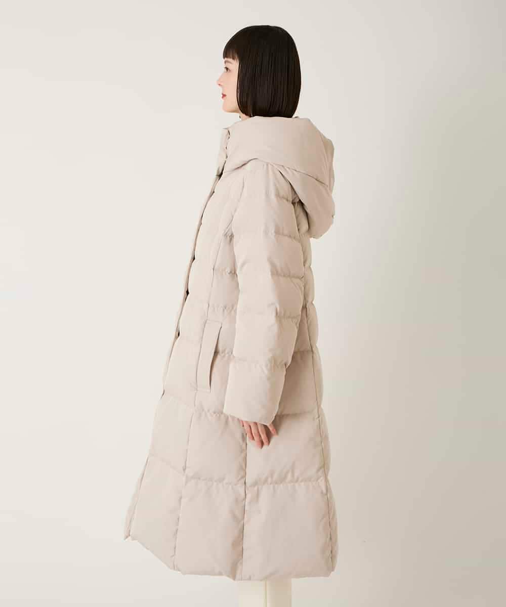 RBUAD56630 HIROKO BIS(ヒロコ ビス) ロング丈フーディーダウンコート ベージュ