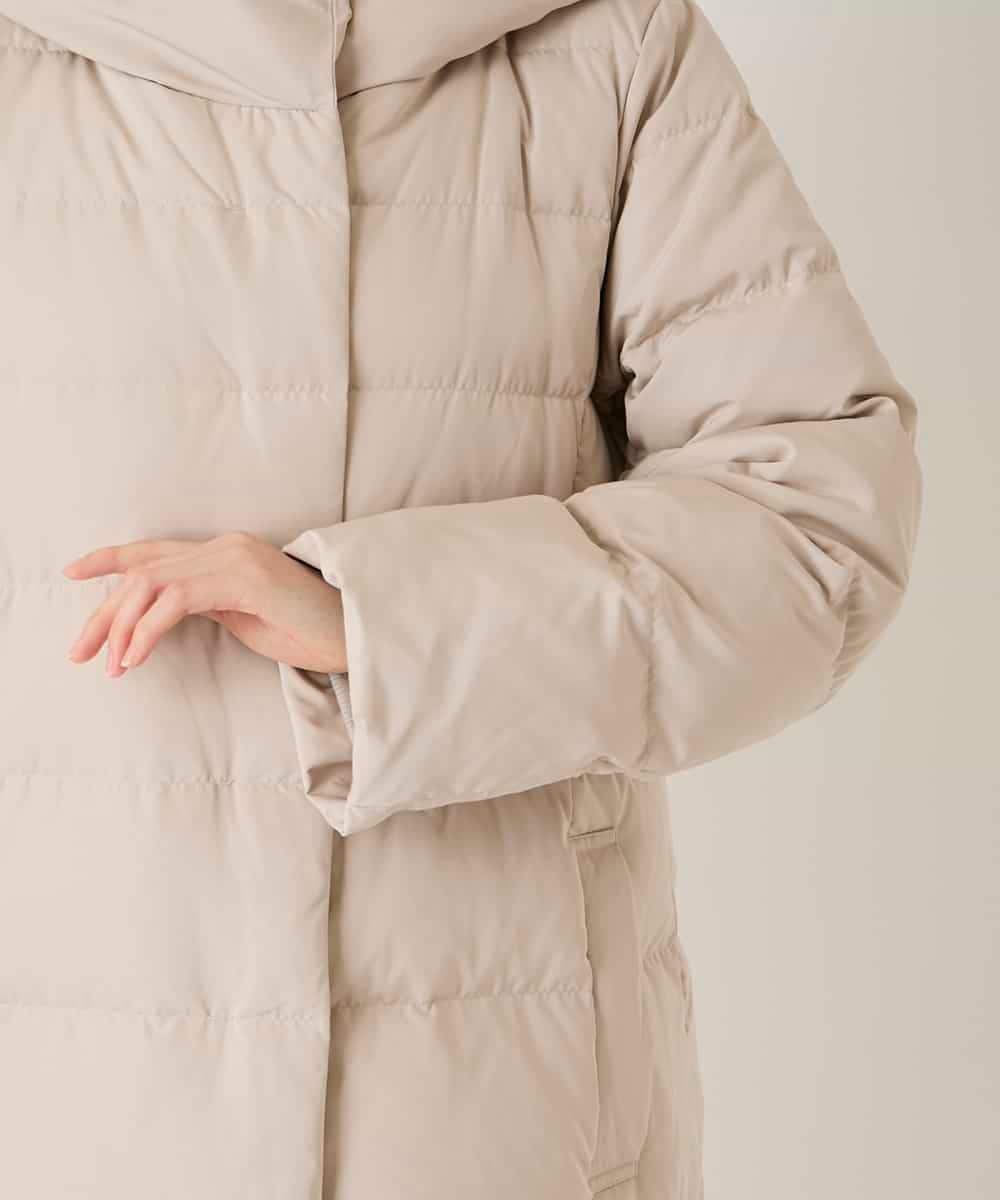 RBUAD56630 HIROKO BIS(ヒロコ ビス) ロング丈フーディーダウンコート ベージュ