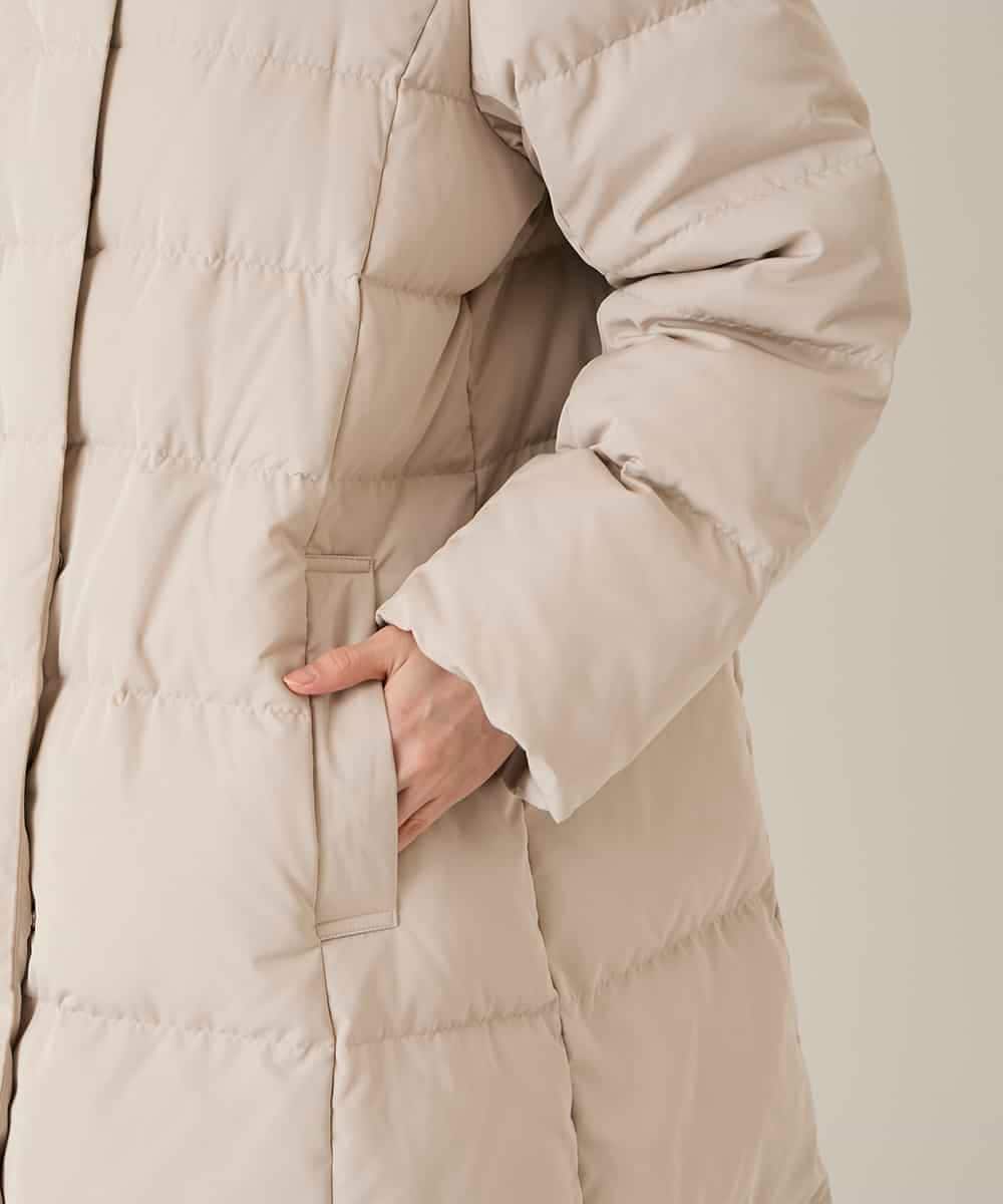 RBUAD56630 HIROKO BIS(ヒロコ ビス) ロング丈フーディーダウンコート ベージュ