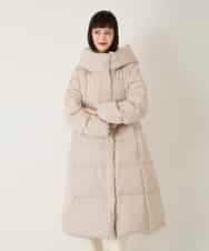RBUAD56630 HIROKO BIS(ヒロコ ビス) ロング丈フーディーダウンコート ベージュ