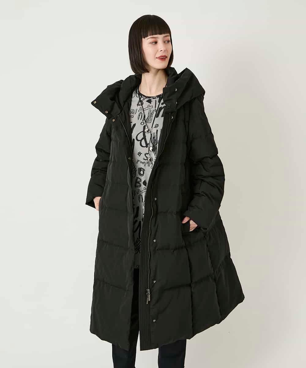 RBUAD56630 HIROKO BIS(ヒロコ ビス) ロング丈フーディーダウンコート ベージュ