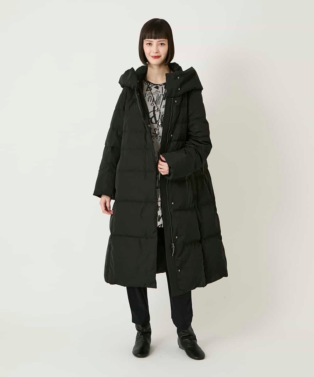 RBUAD56630 HIROKO BIS(ヒロコ ビス) ロング丈フーディーダウンコート ベージュ