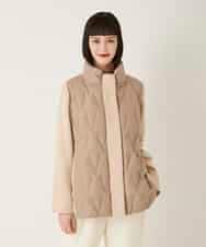 RBUAE05430 HIROKO BIS(ヒロコ ビス) 圧着キルトジョイントデザインコート ベージュ