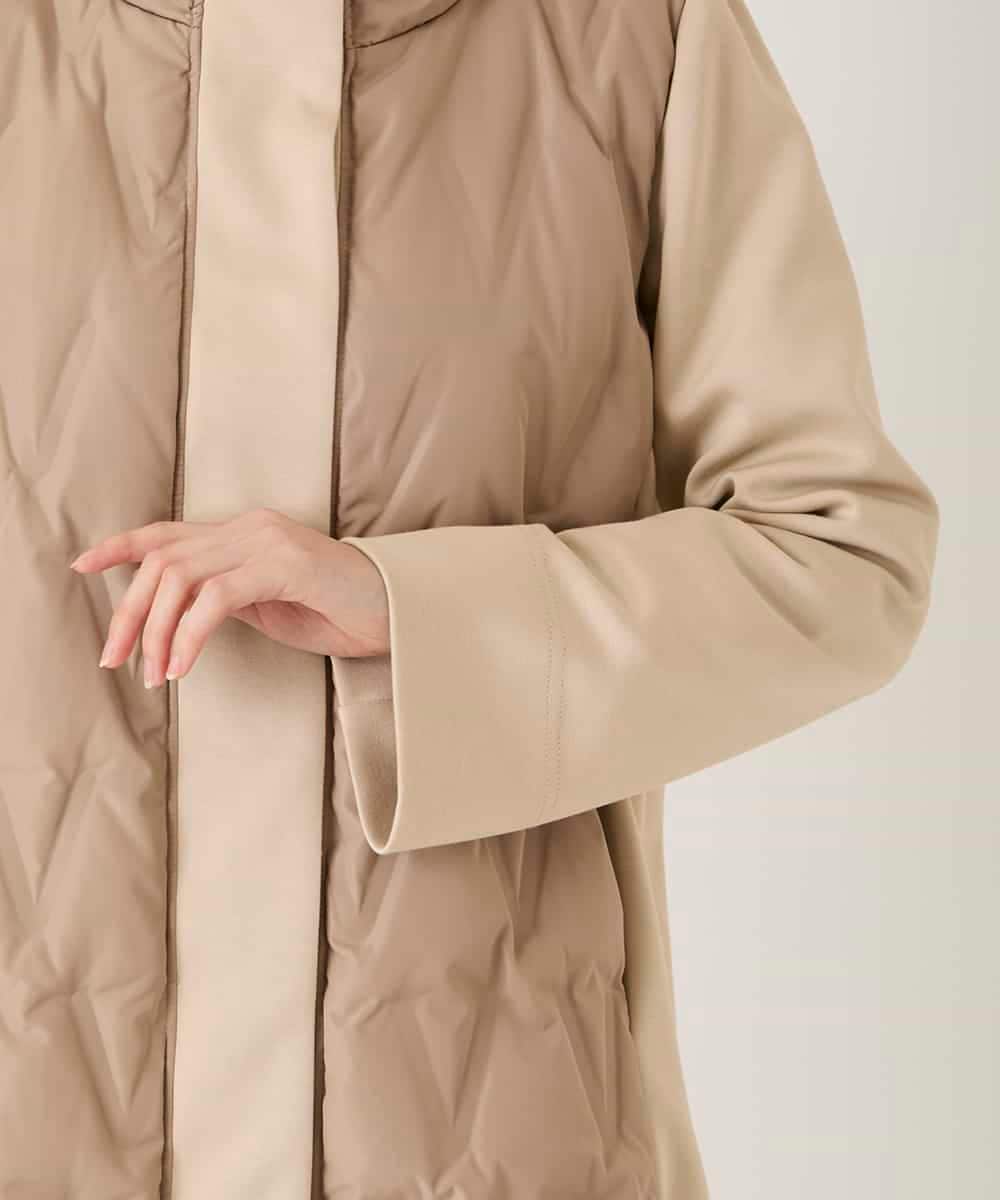 RBUAE05430 HIROKO BIS(ヒロコ ビス) 圧着キルトジョイントデザインコート ベージュ