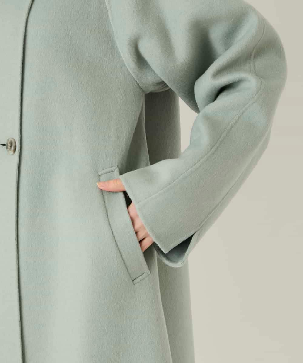 RBUAE10630 HIROKO BIS(ヒロコ ビス) スタンドカラーリバージャージーコート グリーン