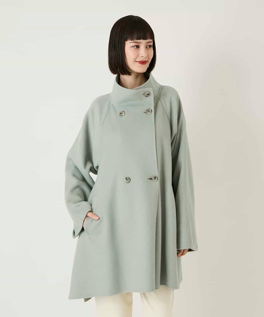 RBUAE10630 HIROKO BIS(ヒロコ ビス) スタンドカラーリバージャージーコート グリーン