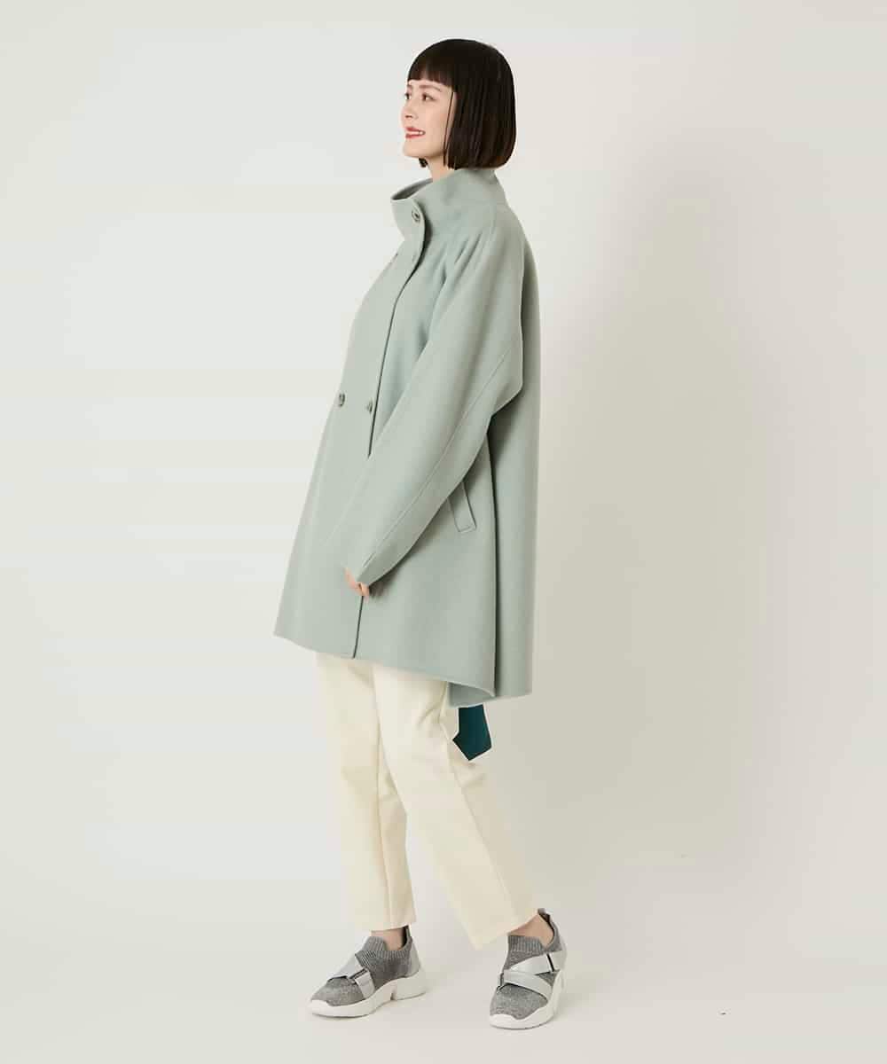 RBUAE10630 HIROKO BIS(ヒロコ ビス) スタンドカラーリバージャージーコート グリーン