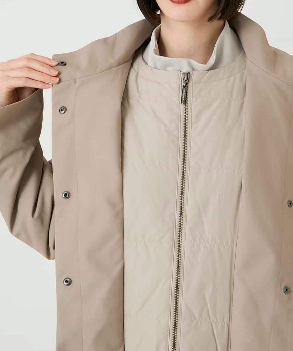 RBUAE40540 HIROKO BIS(ヒロコ ビス) レイヤード風ツイルダウンコート ベージュ