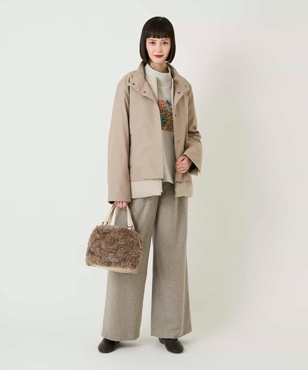 RBUAE40540 HIROKO BIS(ヒロコ ビス) レイヤード風ツイルダウンコート ベージュ