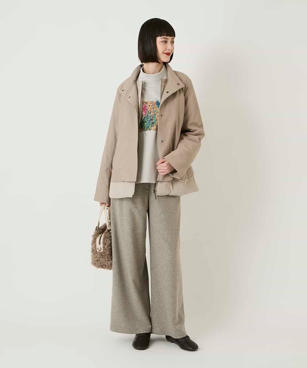 RBUAE40540 HIROKO BIS(ヒロコ ビス) レイヤード風ツイルダウンコート ベージュ