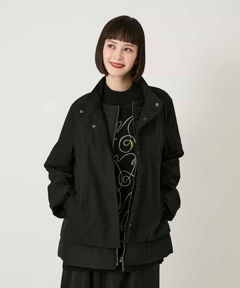 RBUAE40540 HIROKO BIS(ヒロコ ビス) レイヤード風ツイルダウンコート ベージュ