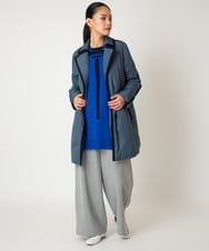 RBUAF01590 HIROKO BIS(ヒロコ ビス) 千鳥プリントテープアクセントダウンコート ネイビー