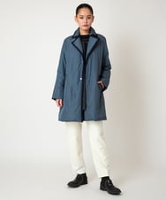 RBUAF01590 HIROKO BIS(ヒロコ ビス) 千鳥プリントテープアクセントダウンコート ネイビー