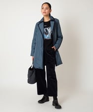 RBUAF01590 HIROKO BIS(ヒロコ ビス) 千鳥プリントテープアクセントダウンコート ネイビー