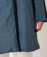 RBUAF01590 HIROKO BIS(ヒロコ ビス) 千鳥プリントテープアクセントダウンコート ネイビー