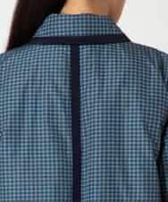 RBUAF01590 HIROKO BIS(ヒロコ ビス) 千鳥プリントテープアクセントダウンコート ネイビー