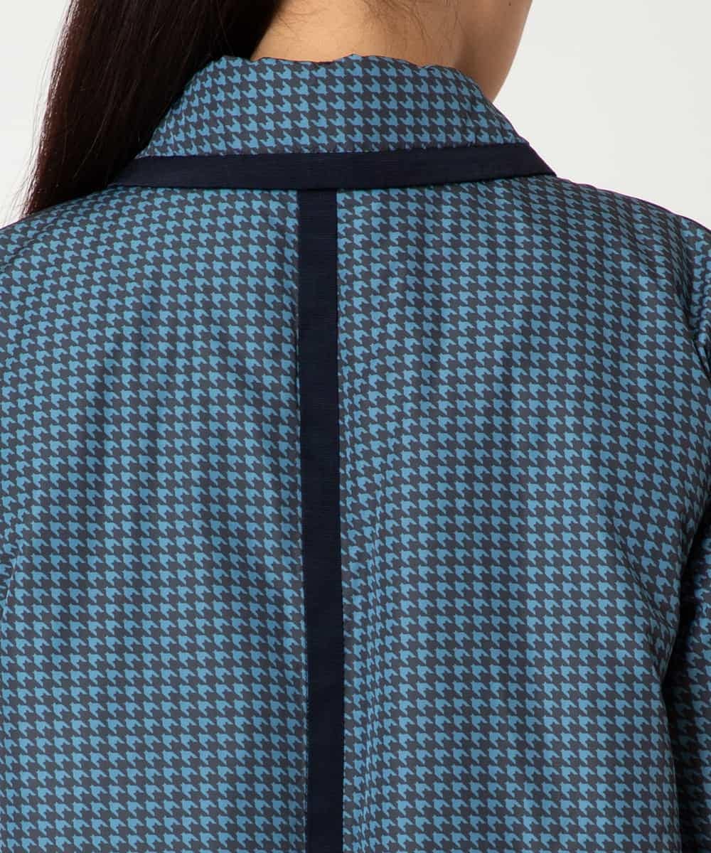 RBUAF01590 HIROKO BIS(ヒロコ ビス) 千鳥プリントテープアクセントダウンコート ネイビー