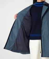 RBUAF01590 HIROKO BIS(ヒロコ ビス) 千鳥プリントテープアクセントダウンコート ネイビー