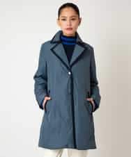 RBUAF01590 HIROKO BIS(ヒロコ ビス) 千鳥プリントテープアクセントダウンコート ネイビー