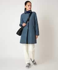 RBUAF01590 HIROKO BIS(ヒロコ ビス) 千鳥プリントテープアクセントダウンコート ネイビー