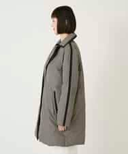 RBUAF01590 HIROKO BIS(ヒロコ ビス) 【先行予約】千鳥プリントテープアクセントダウンコート ブラック