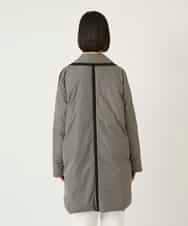 RBUAF01590 HIROKO BIS(ヒロコ ビス) 【先行予約】千鳥プリントテープアクセントダウンコート ブラック