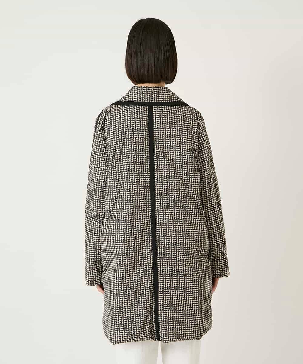 RBUAF01590 HIROKO BIS(ヒロコ ビス) 【先行予約】千鳥プリントテープアクセントダウンコート ブラック