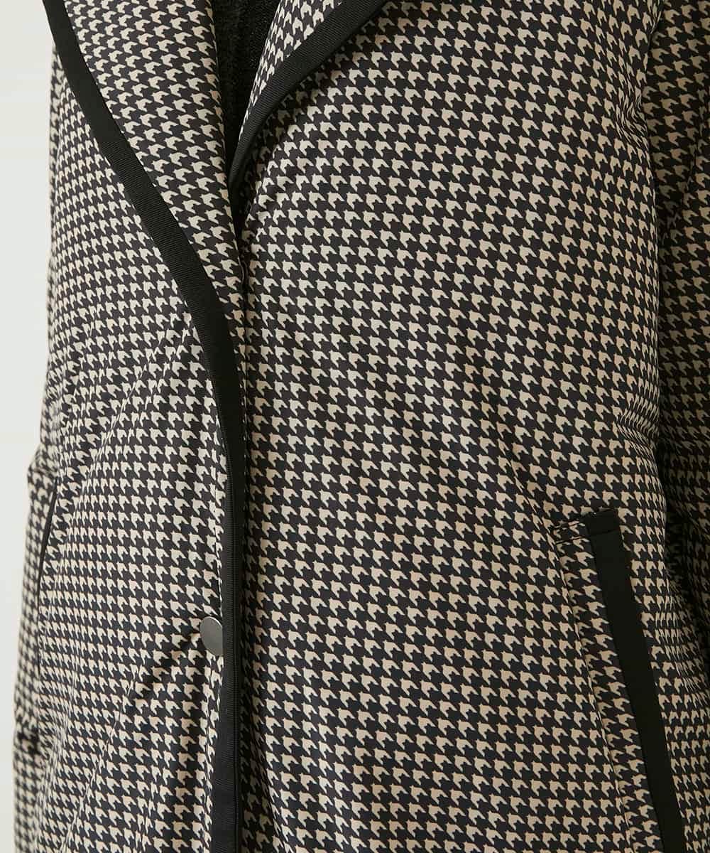 RBUAF01590 HIROKO BIS(ヒロコ ビス) 【先行予約】千鳥プリントテープアクセントダウンコート ブラック