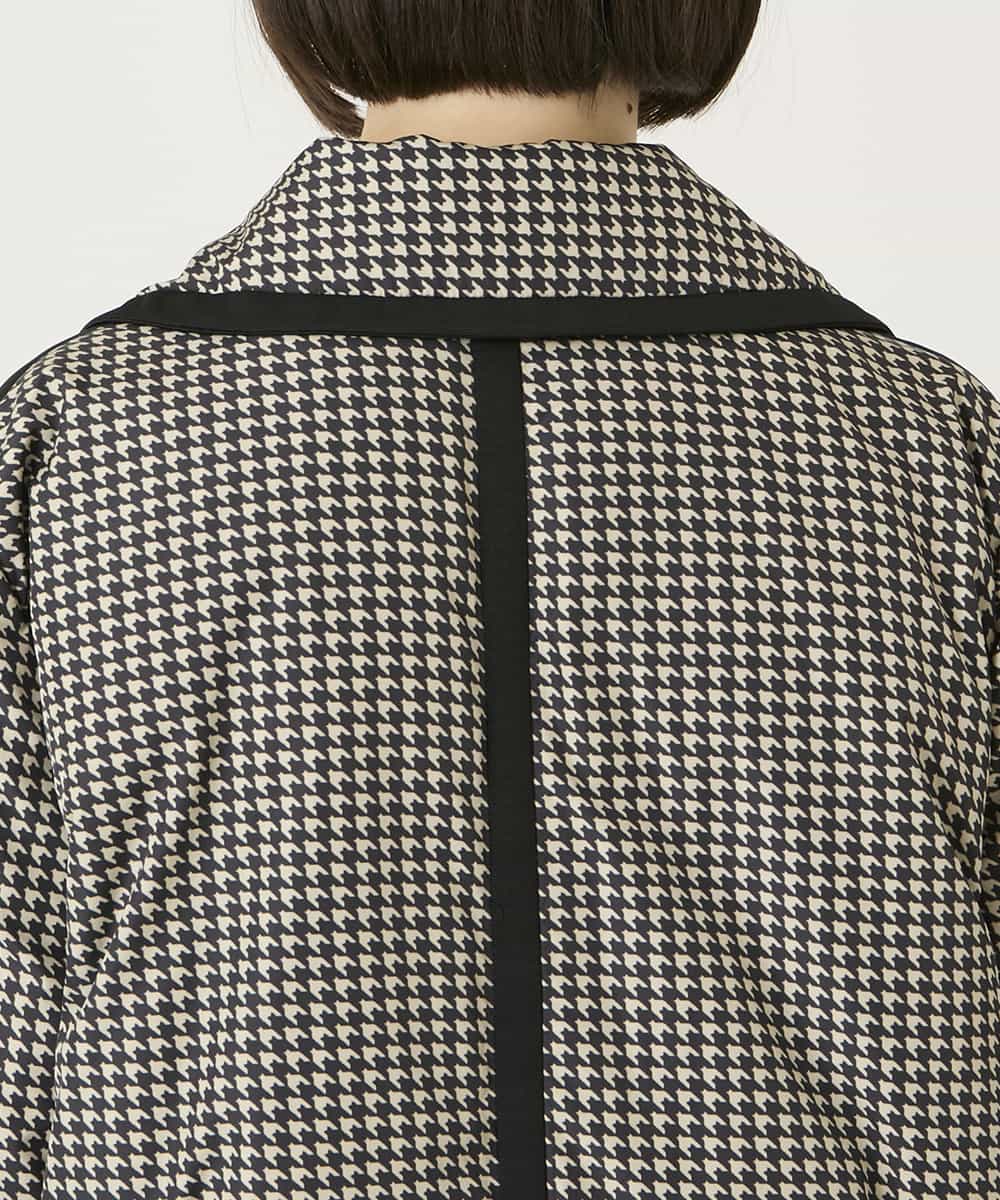 RBUAF01590 HIROKO BIS(ヒロコ ビス) 【先行予約】千鳥プリントテープアクセントダウンコート ブラック