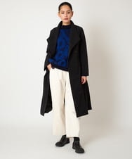 RBUAF40630 HIROKO BIS(ヒロコ ビス) ストレッチタフタ中綿入りロングコート ブラック