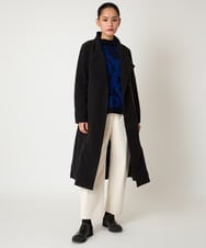 RBUAF40630 HIROKO BIS(ヒロコ ビス) ストレッチタフタ中綿入りロングコート ブラック