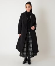 RBUAF40630 HIROKO BIS(ヒロコ ビス) ストレッチタフタ中綿入りロングコート ブラック