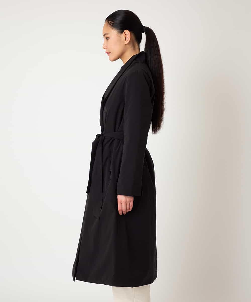 RBUAF40630 HIROKO BIS(ヒロコ ビス) ストレッチタフタ中綿入りロングコート ブラック