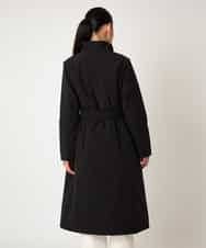 RBUAF40630 HIROKO BIS(ヒロコ ビス) ストレッチタフタ中綿入りロングコート ブラック