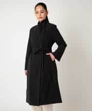 RBUAF40630 HIROKO BIS(ヒロコ ビス) ストレッチタフタ中綿入りロングコート ブラック