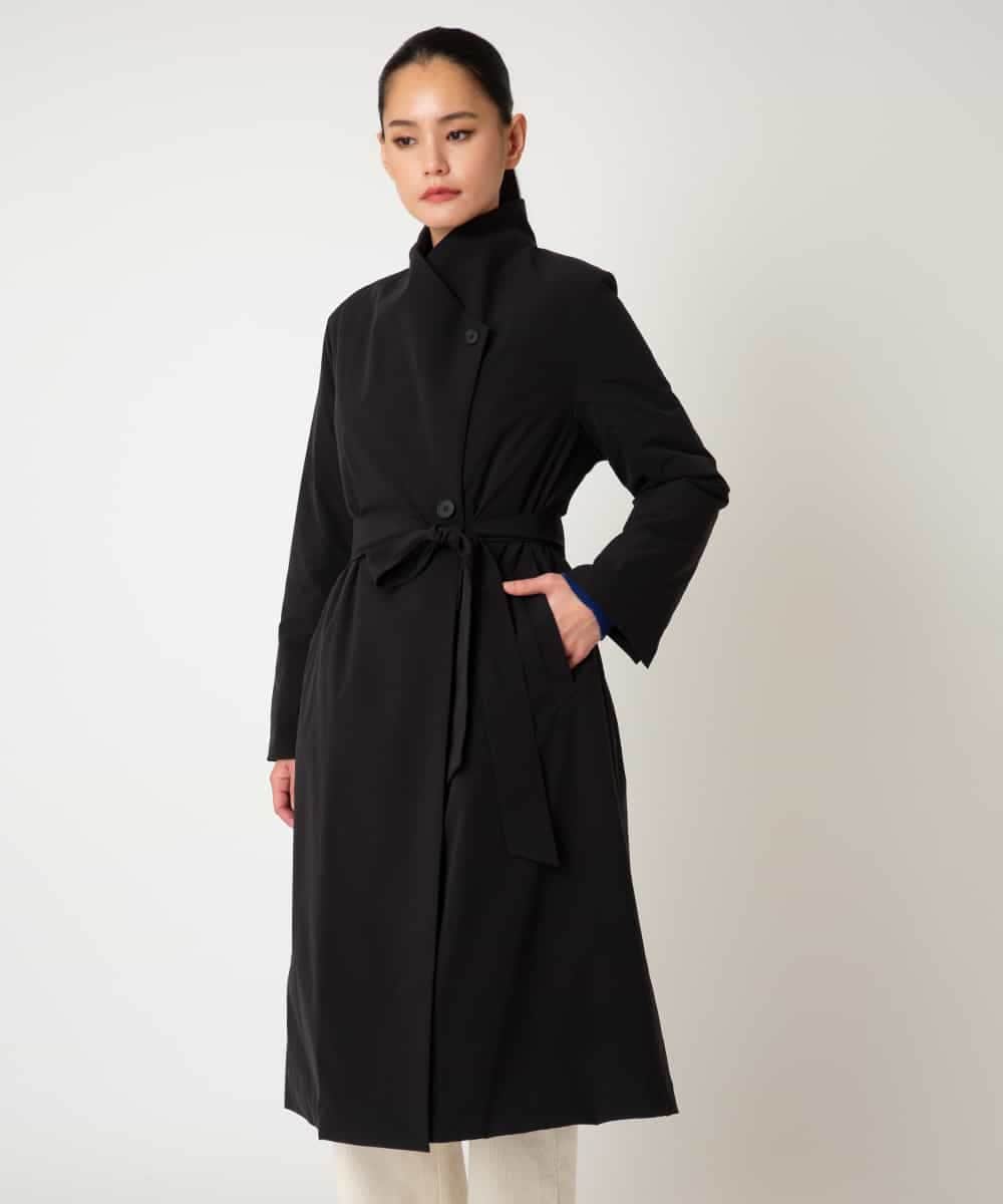 RBUAF40630 HIROKO BIS(ヒロコ ビス) ストレッチタフタ中綿入りロングコート ブラック