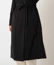 RBUAF40630 HIROKO BIS(ヒロコ ビス) ストレッチタフタ中綿入りロングコート ブラック