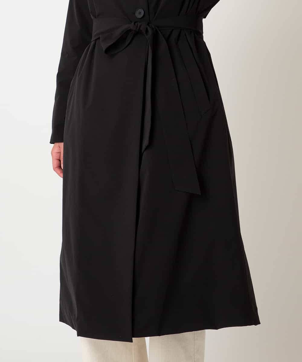 RBUAF40630 HIROKO BIS(ヒロコ ビス) ストレッチタフタ中綿入りロングコート ブラック