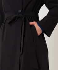 RBUAF40630 HIROKO BIS(ヒロコ ビス) ストレッチタフタ中綿入りロングコート ブラック