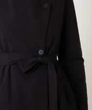 RBUAF40630 HIROKO BIS(ヒロコ ビス) ストレッチタフタ中綿入りロングコート ブラック