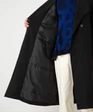 RBUAF40630 HIROKO BIS(ヒロコ ビス) ストレッチタフタ中綿入りロングコート ブラック