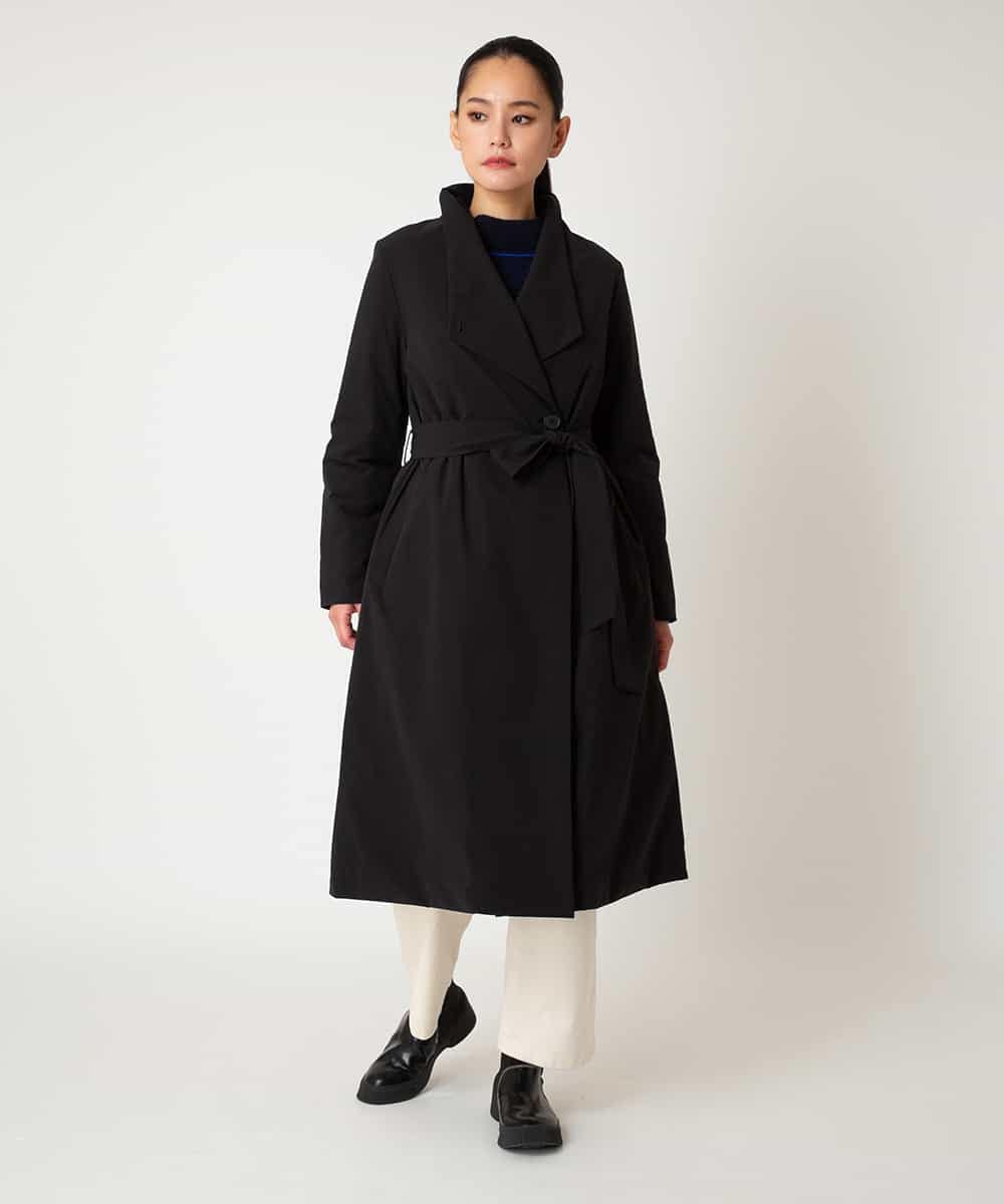 RBUAF40630 HIROKO BIS(ヒロコ ビス) ストレッチタフタ中綿入りロングコート ブラック