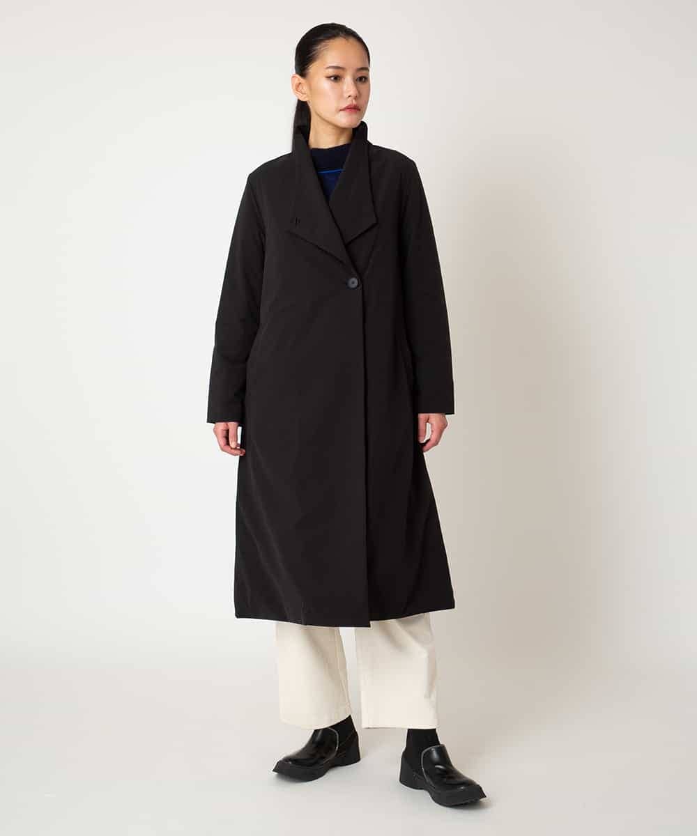 RBUAF40630 HIROKO BIS(ヒロコ ビス) ストレッチタフタ中綿入りロングコート ブラック