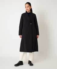 RBUAF40630 HIROKO BIS(ヒロコ ビス) ストレッチタフタ中綿入りロングコート ブラック