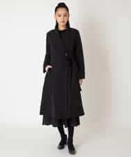 RBUAF40630 HIROKO BIS(ヒロコ ビス) ストレッチタフタ中綿入りロングコート ブラック