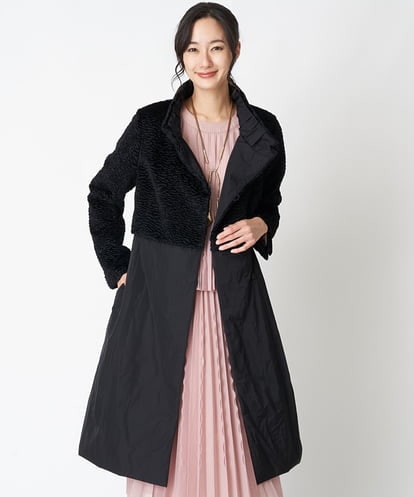 RBUAT30690 HIROKO BIS 異素材ドッキングコート
