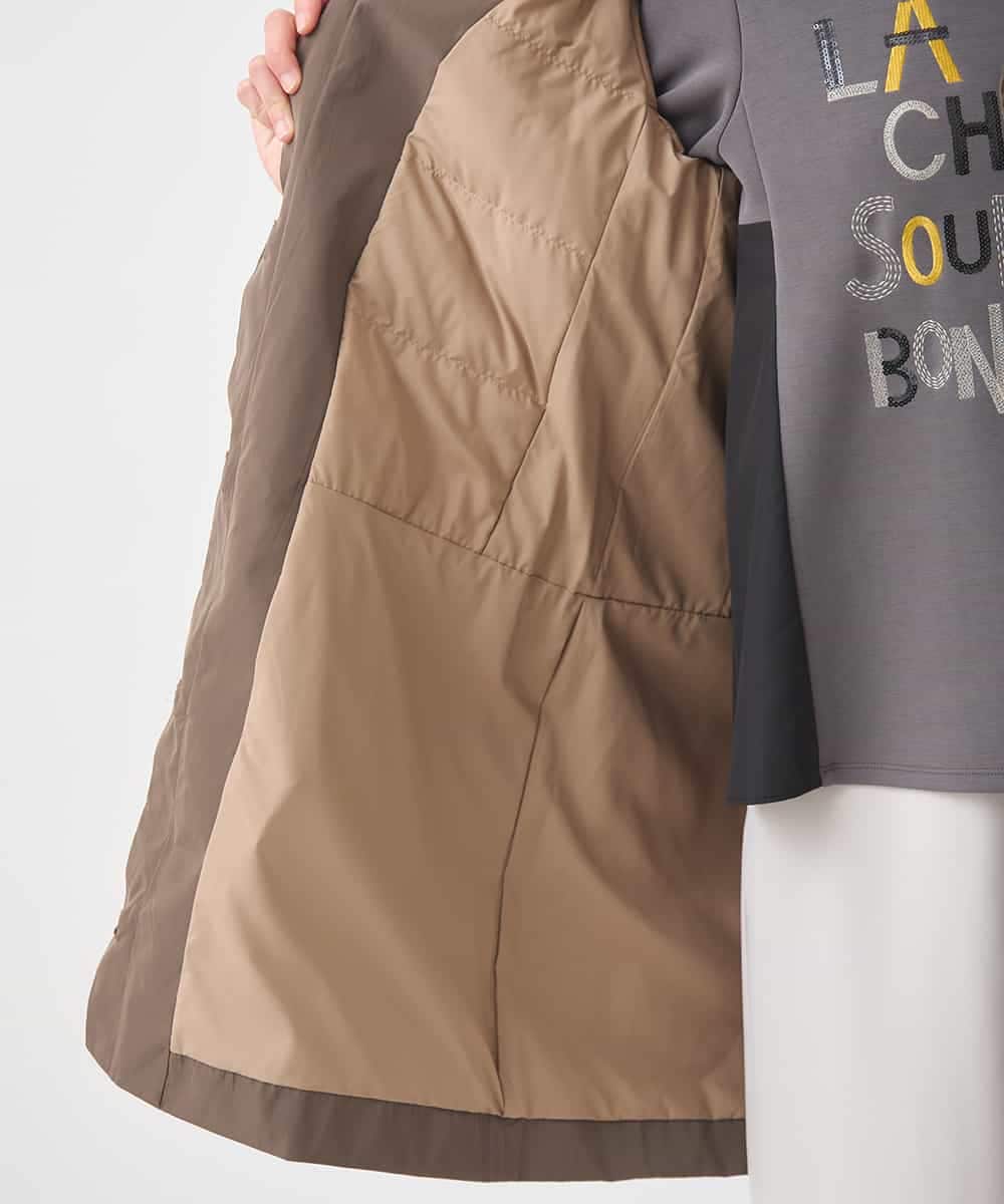 RBUCD01540 HIROKO BIS(ヒロコ ビス) メモリータフタフリルカラーコート ブラウン